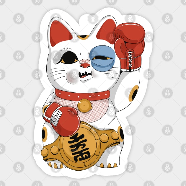 Lucky Cat Champion Sticker by ppmid